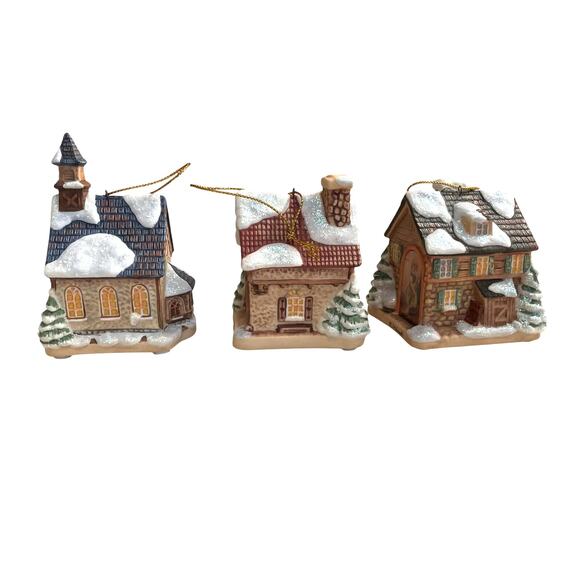 VTG M.I. Hummel Bavarian Village Christmas Ornaments, set of 3, "Village Bakery" - Picture 2 of 8